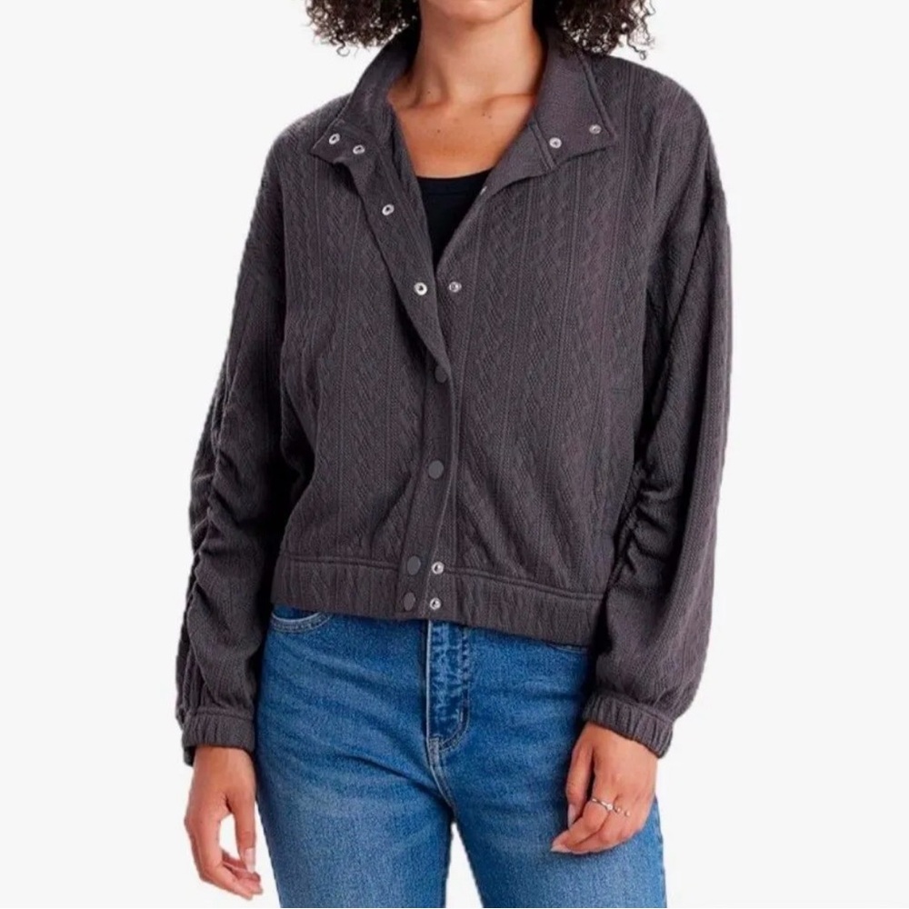 Unionbay Skagit Cable Knit Jacket in Galaxy Grey Size XL